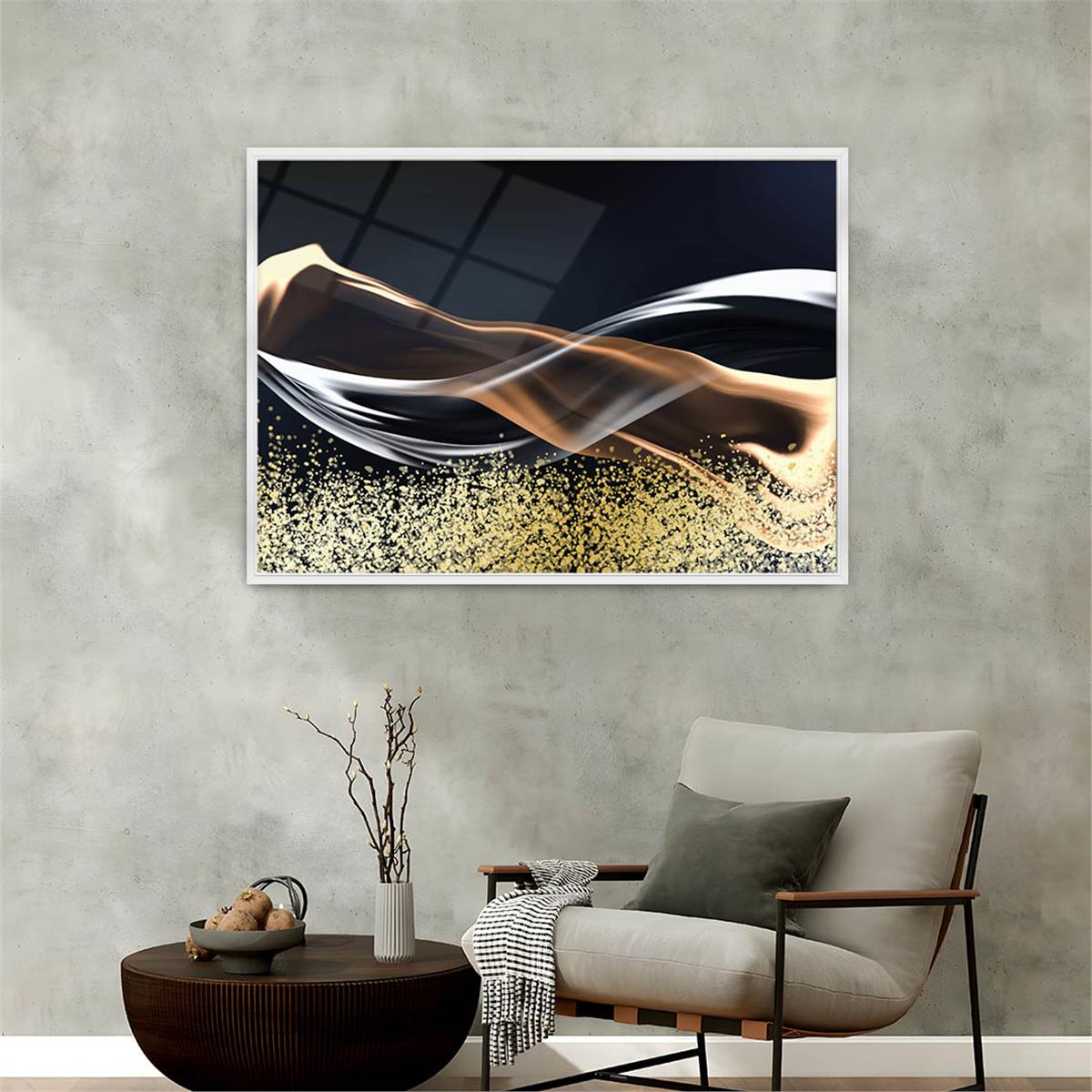 Aluminum-Framed Art-Themed Tempered Glass Wall Art 042