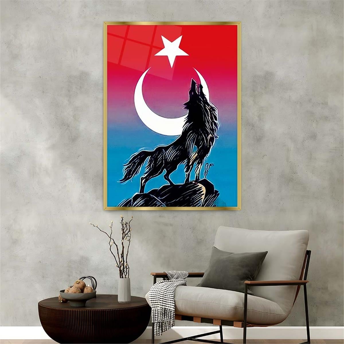 Alüminyum Çerçeveli Vatan Temalı Cam Tablo 079