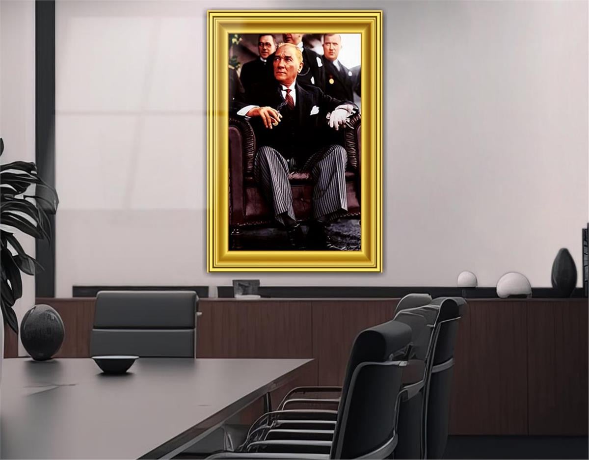 ÇERÇEVE GÖRSELLİ MUSTAFA KEMAL ATATÜRK GÖRSELLİ CAM TABLO 