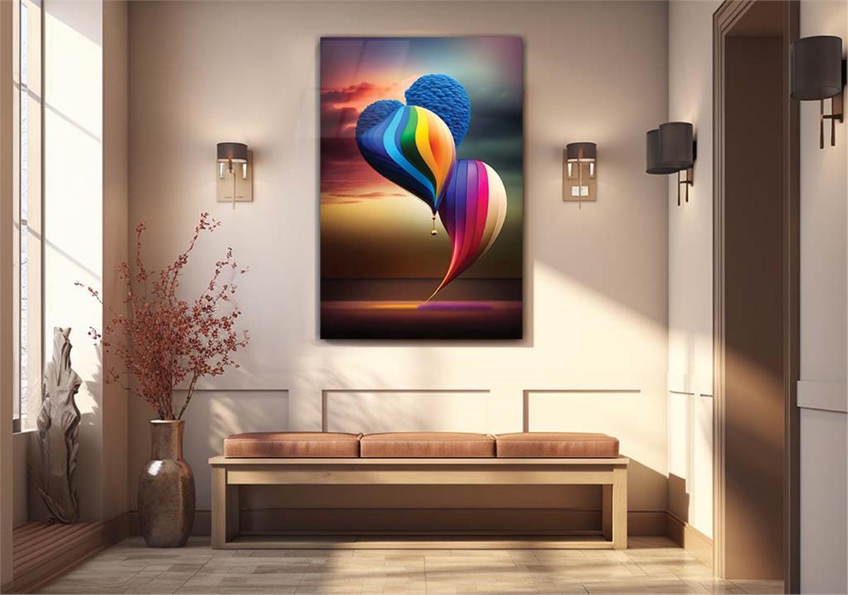 Dikey Sanat Temalı Cam Tablo 290