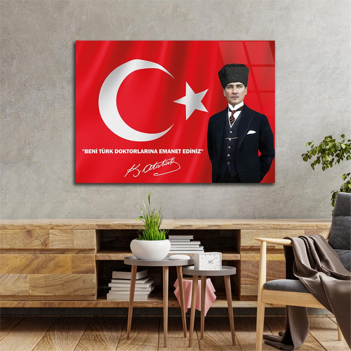 MUSTAFA KEMAL ATATÜRK CAM TABLO 