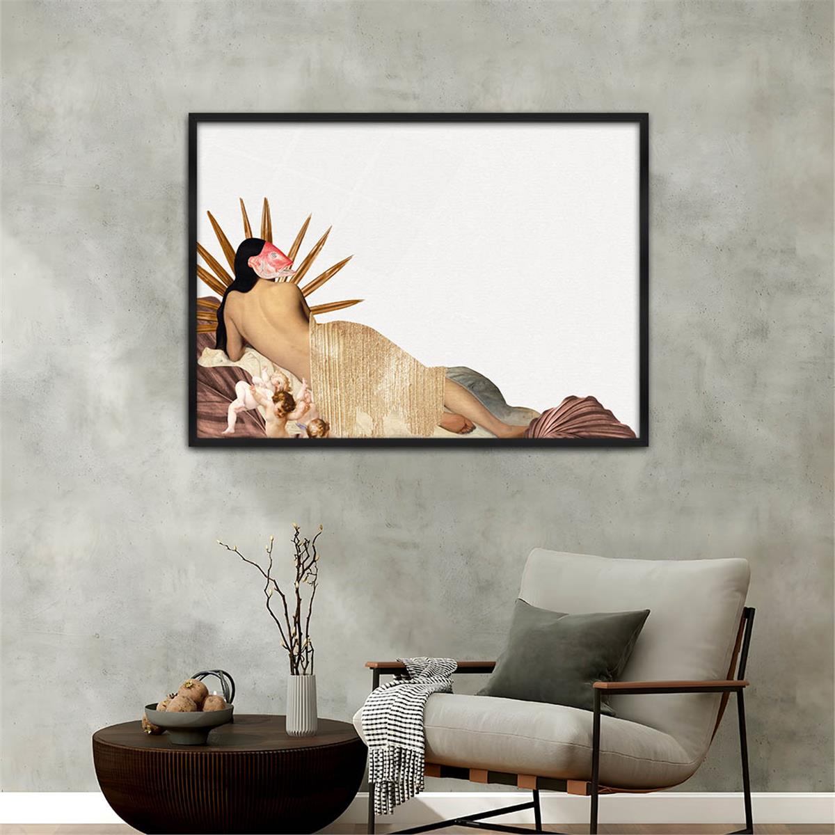 Aluminum-Framed Art-Themed Tempered Glass Wall Art 043