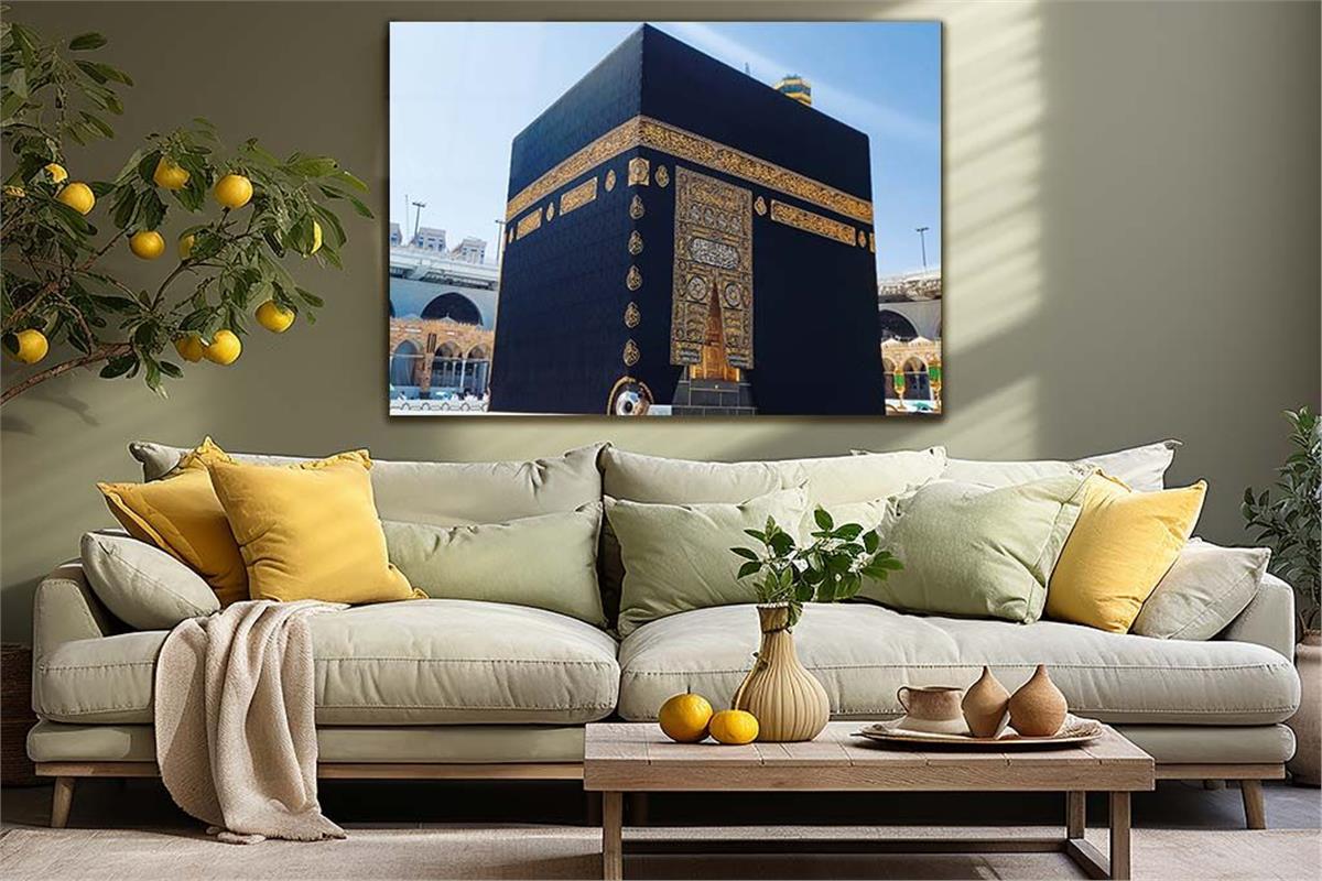 Ka’bah  on Glass Print Caaba Glass Wall Art Kaaba Tempered Glass Wall Art