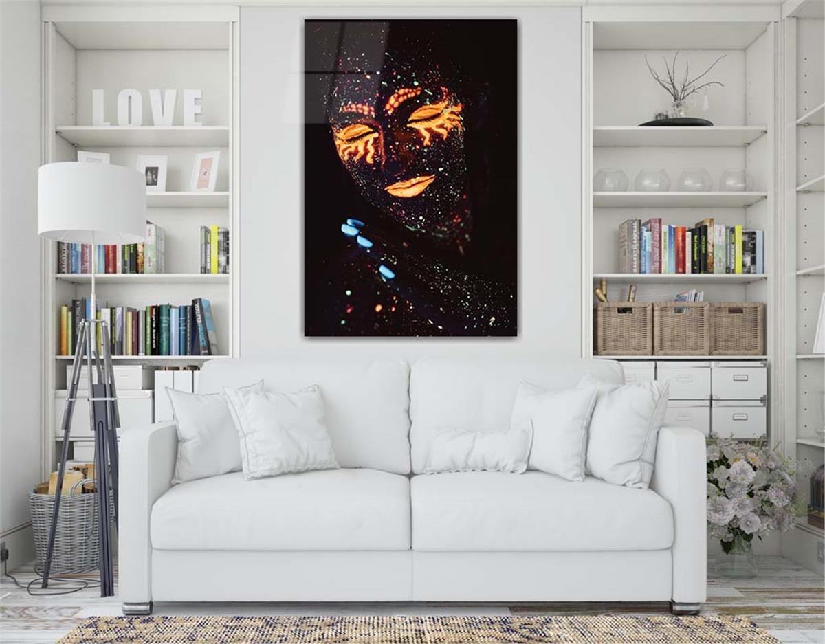 Dikey Sanat Temalı Cam Tablo 312