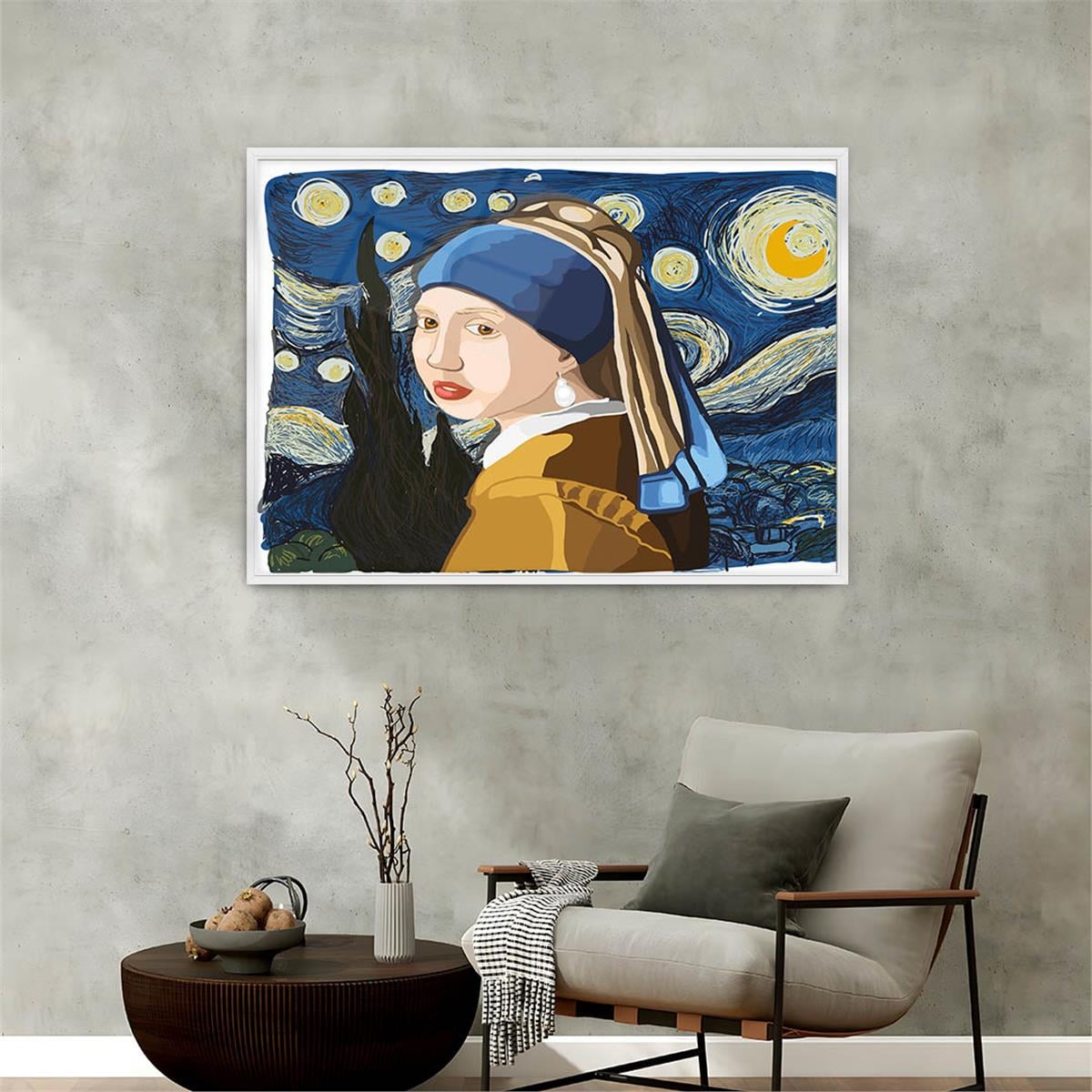 Aluminum-Framed Art-Themed Tempered Glass Wall Art 163