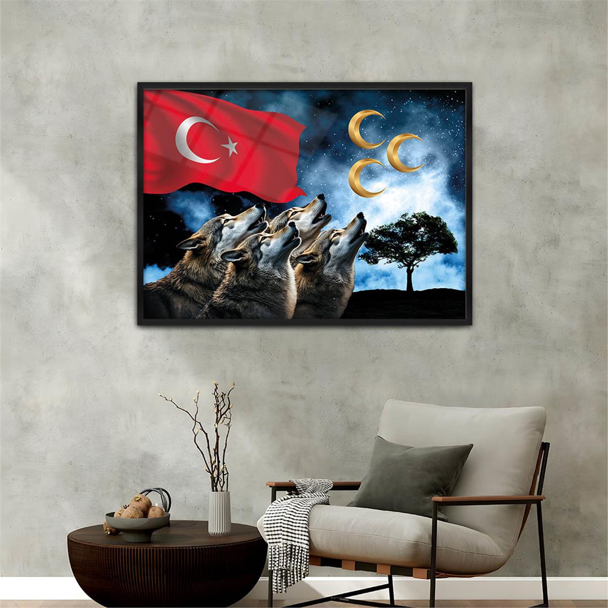 Alüminyum Çerçeveli Vatan Temalı Cam Tablo 026