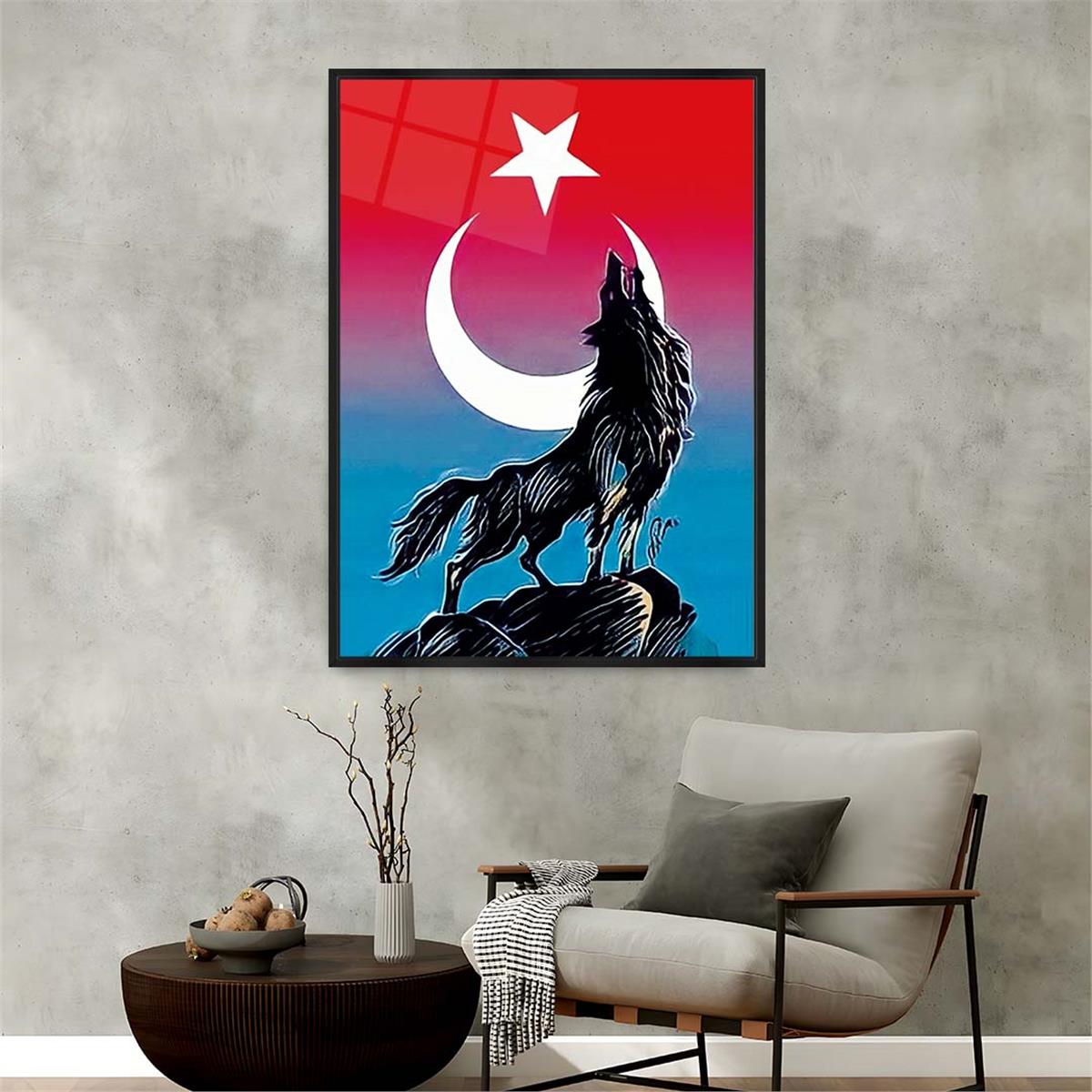 Alüminyum Çerçeveli Vatan Temalı Cam Tablo 079
