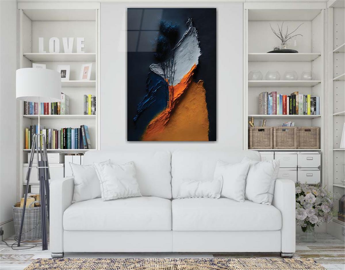 Dikey Sanat Temalı Cam Tablo 317