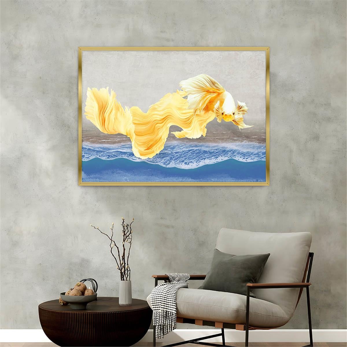 Aluminum-Framed Art-Themed Tempered Glass Wall Art 041