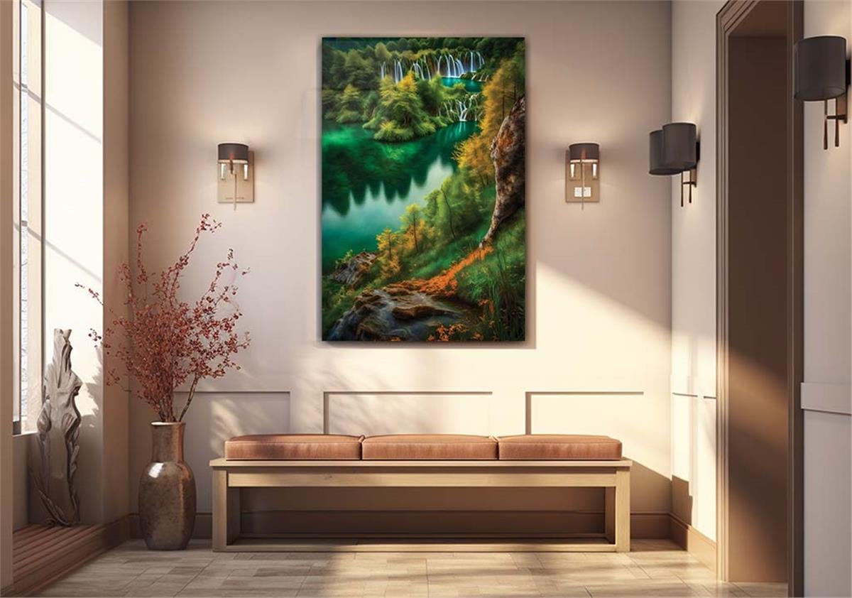 Dikey Sanat Temalı Cam Tablo 310