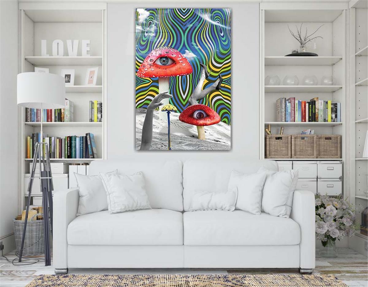 Dikey Sanat Temalı Cam Tablo 330