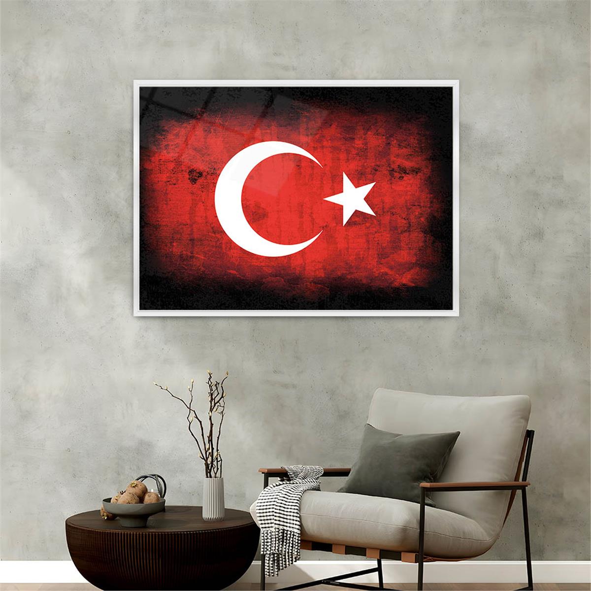 Alüminyum Çerçeveli Vatan Temalı Cam Tablo 073