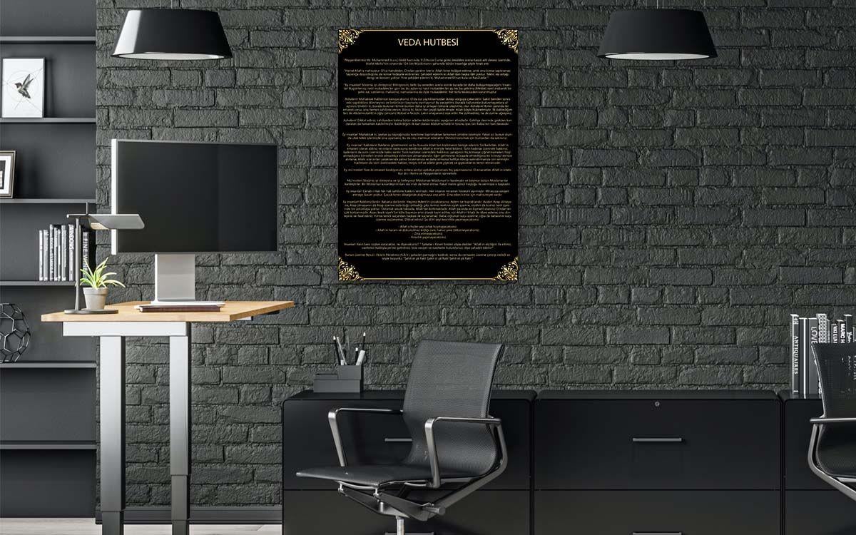 Farewell Sermon Glass Wall Art with Türkish Script