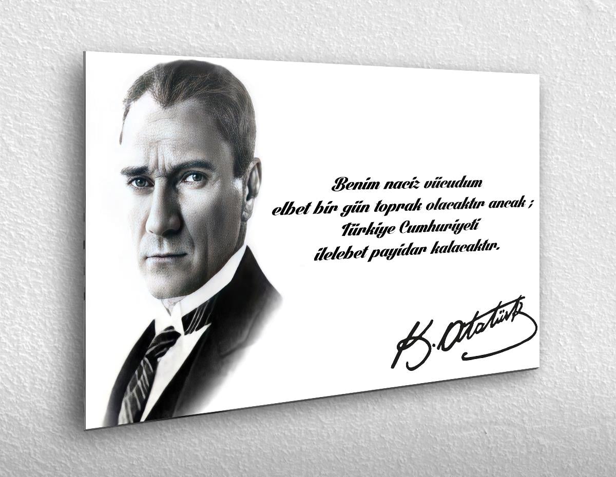MUSTAFA KEMAL ATATÜRK GÖRSELLİ CAM TABLO