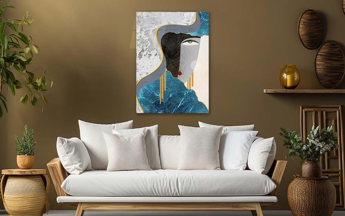 Dikey Sanat Temalı Cam Tablo 292