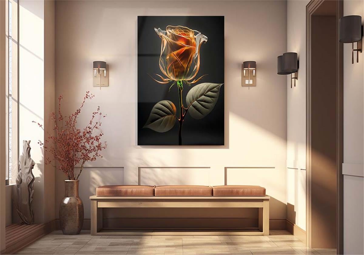Dikey Doğa Temalı Cam Tablo125