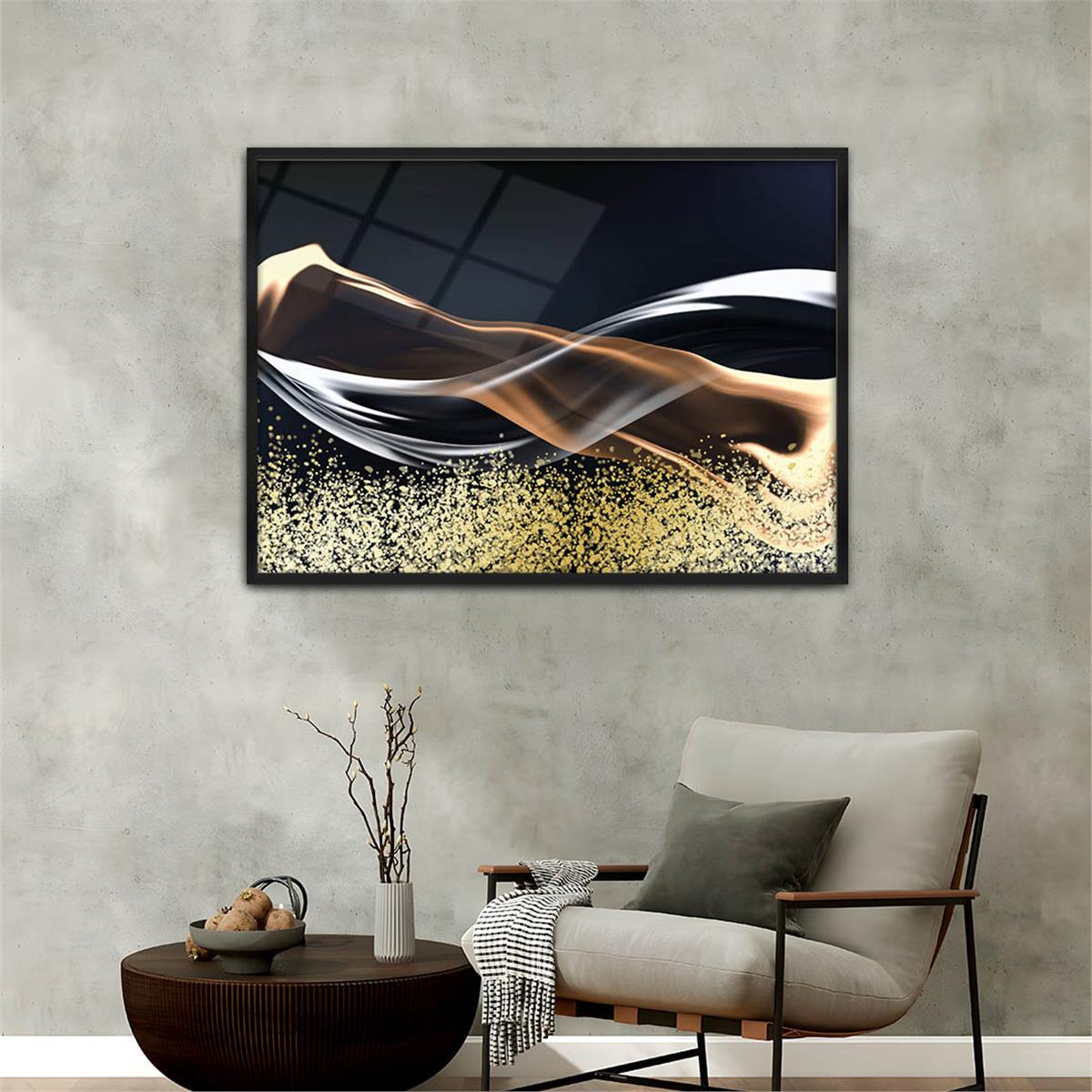 Aluminum-Framed Art-Themed Tempered Glass Wall Art 042