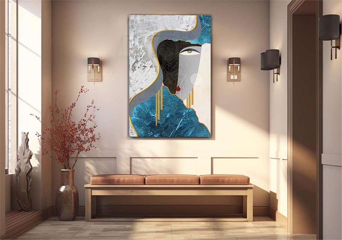 Dikey Sanat Temalı Cam Tablo 292