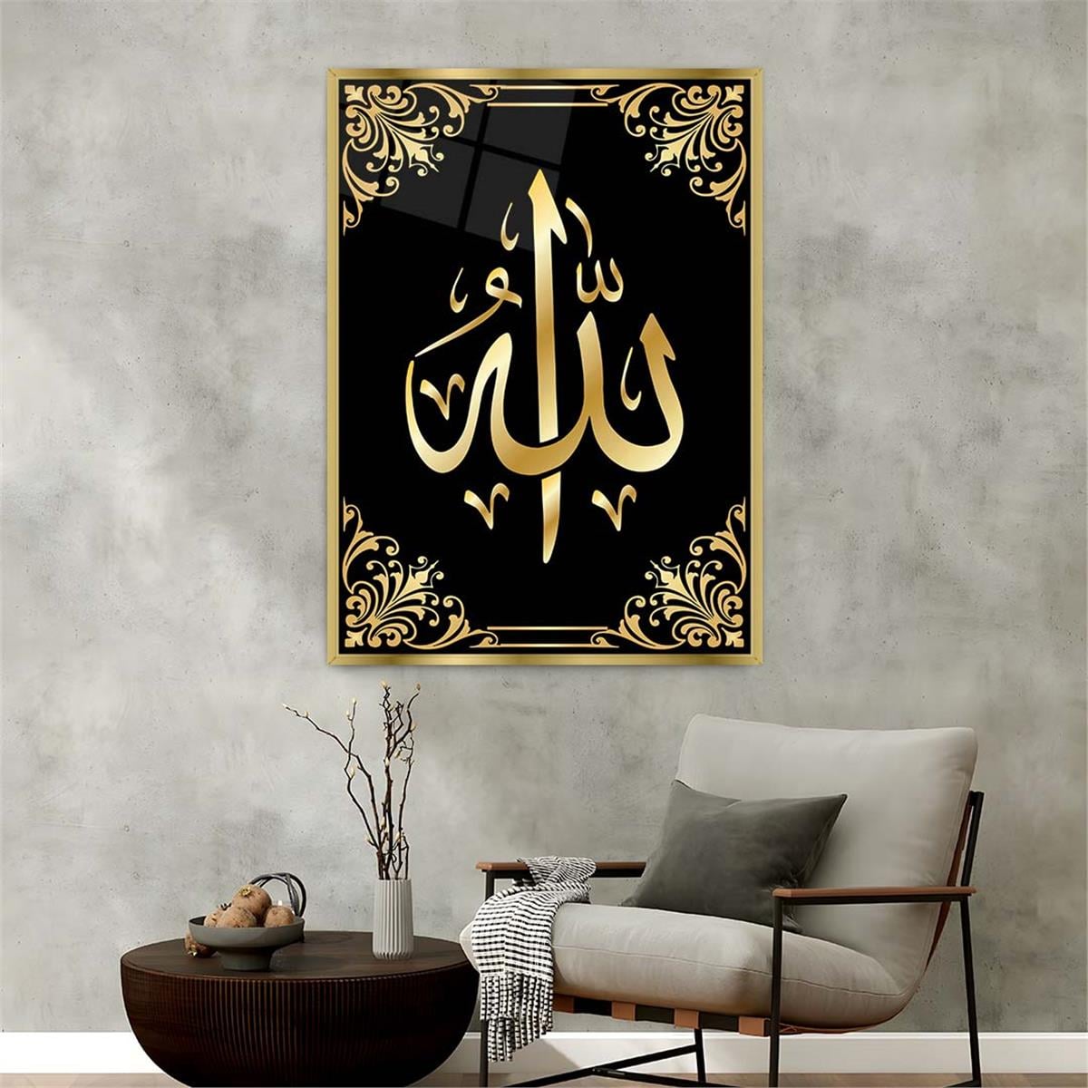 لوحة زجاجية ديني مع اطار ألمنيوم