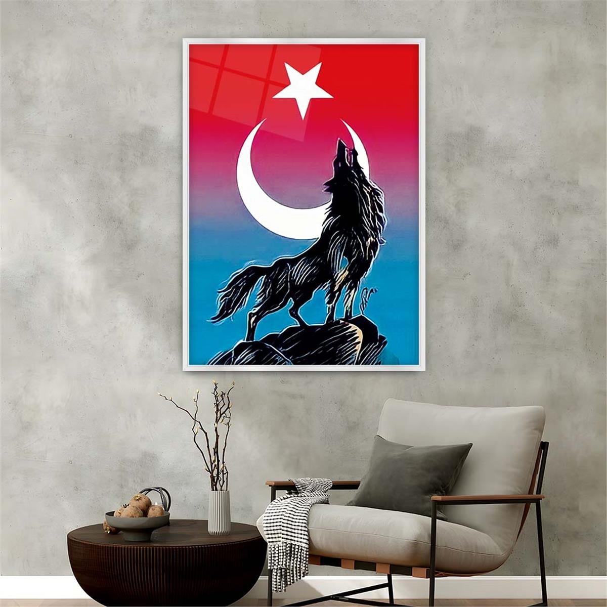 Alüminyum Çerçeveli Vatan Temalı Cam Tablo 079