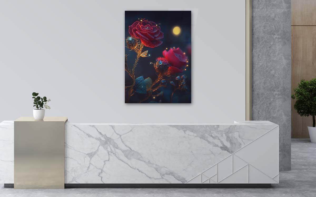 Dikey Doğa Temalı Cam Tablo127