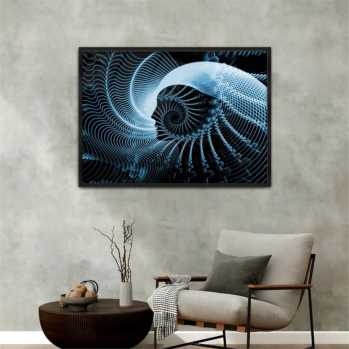 Aluminum-Framed Art-Themed Tempered Glass Wall Art 089