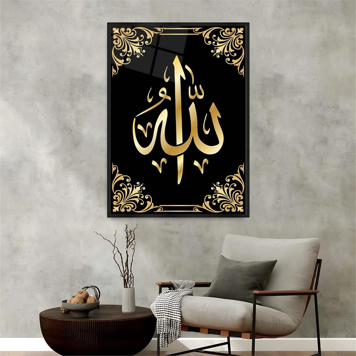 لوحة زجاجية ديني مع اطار ألمنيوم
