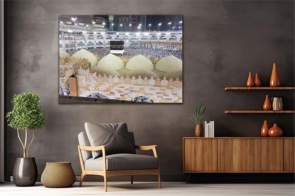 Ka’bah  on Glass Print Caaba Glass Wall Art Kaaba Tempered Glass Wall Art
