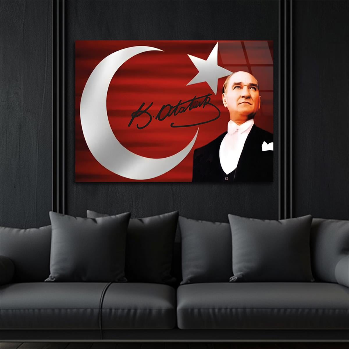MUSTAFA KEMAL ATATÜRK GÖRSELLİ CAM TABLO