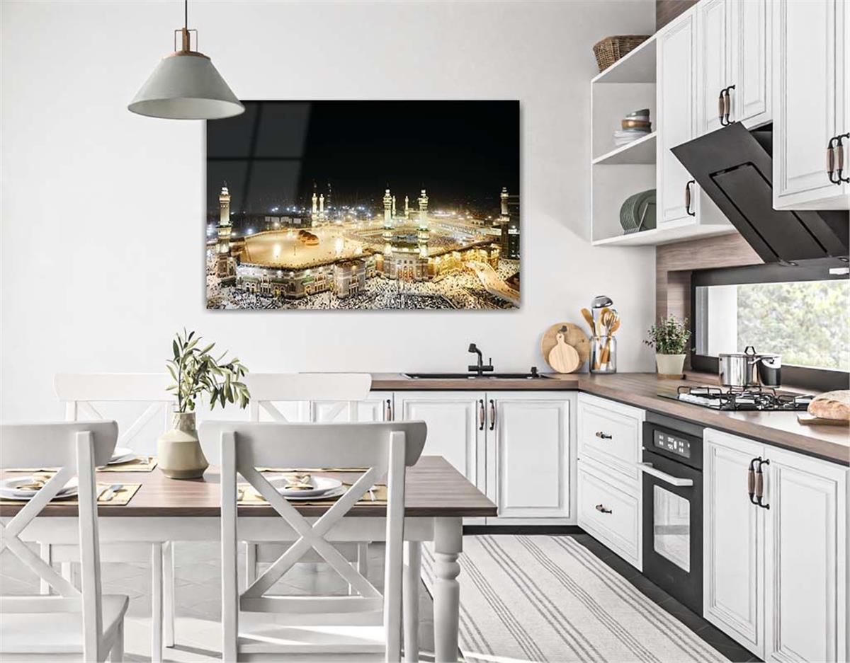 Ka’bah  on Glass Print Caaba Glass Wall Art Kaaba Tempered Glass Wall Art