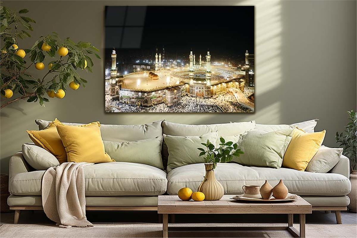 Ka’bah  on Glass Print Caaba Glass Wall Art Kaaba Tempered Glass Wall Art