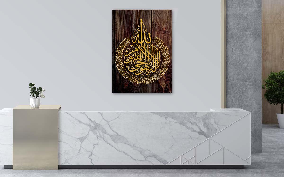 Religiöses Thema auf bedrucktem Glas