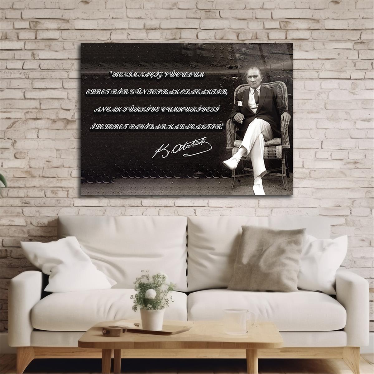 MUSTAFA KEMAL ATATÜRK CAM TABLO 