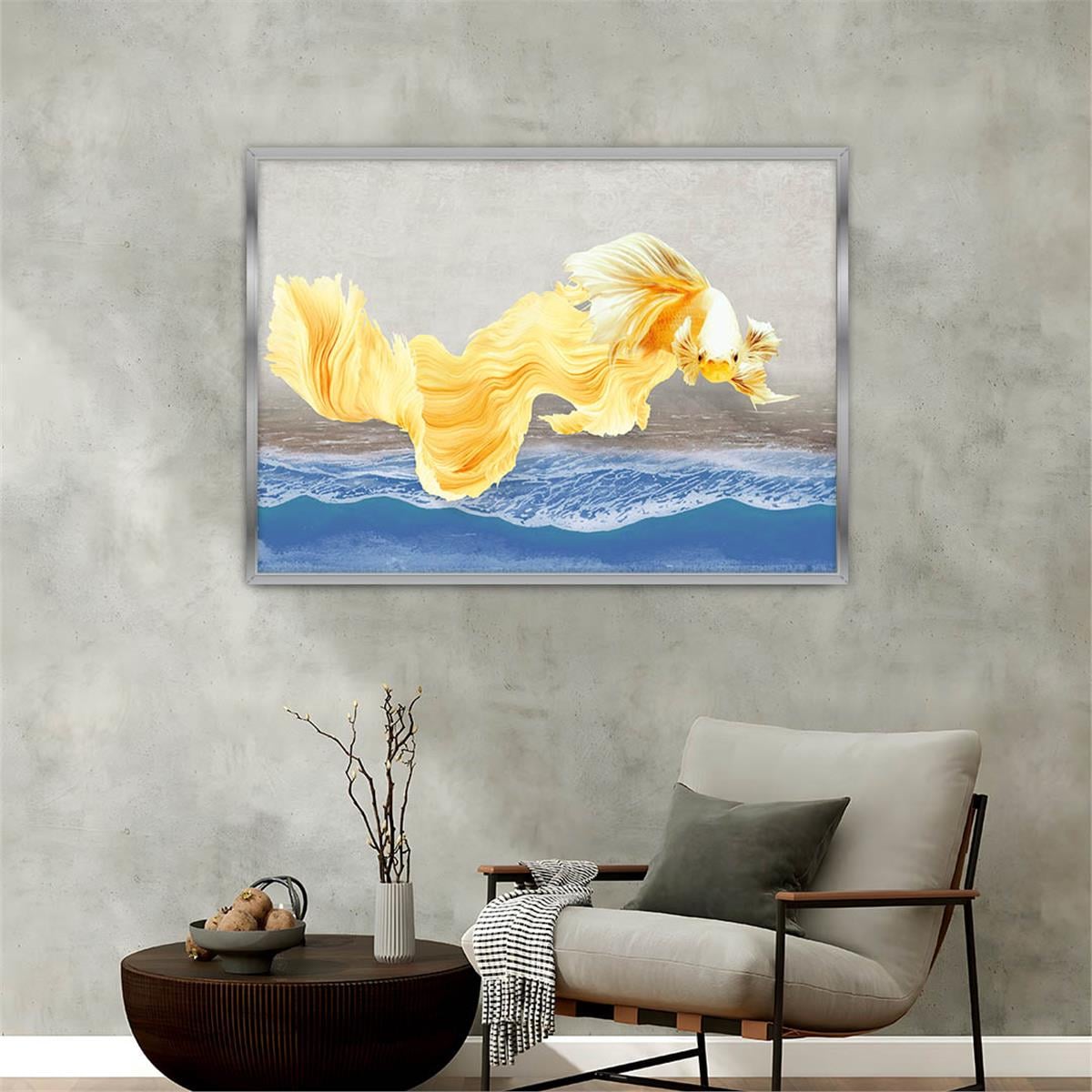 Aluminum-Framed Art-Themed Tempered Glass Wall Art 041