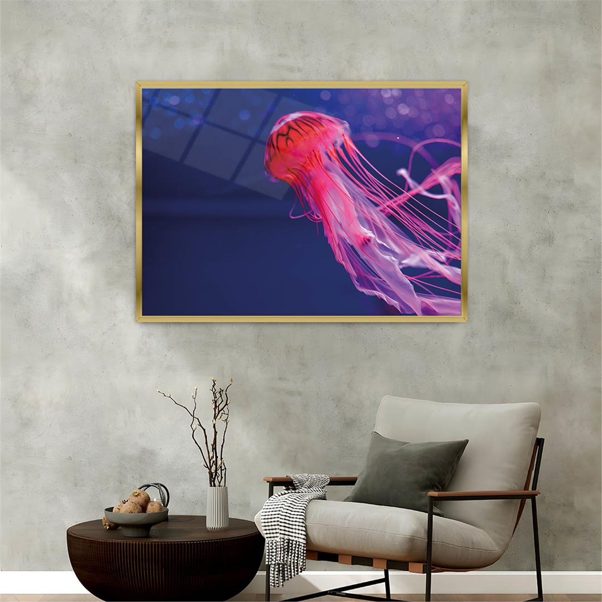 Aluminum-Framed Art-Themed Tempered Glass Wall Art 062