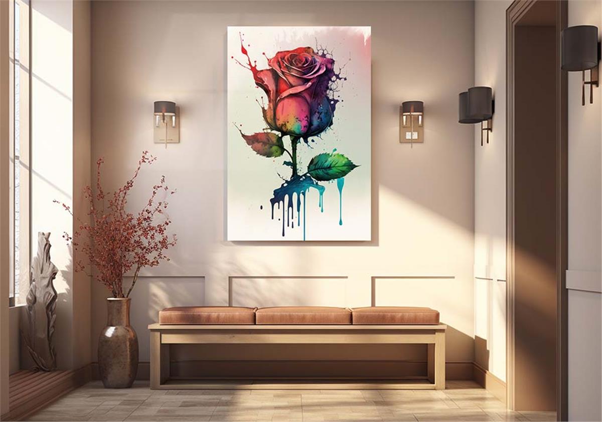 Dikey Doğa Temalı Cam Tablo124