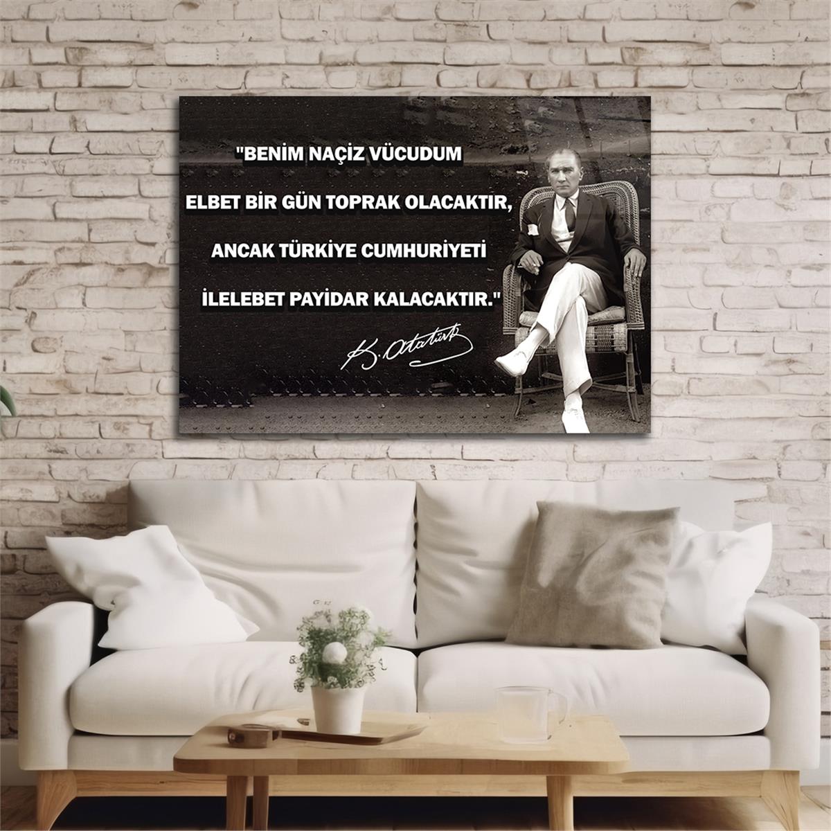 MUSTAFA KEMAL ATATÜRK CAM TABLO 