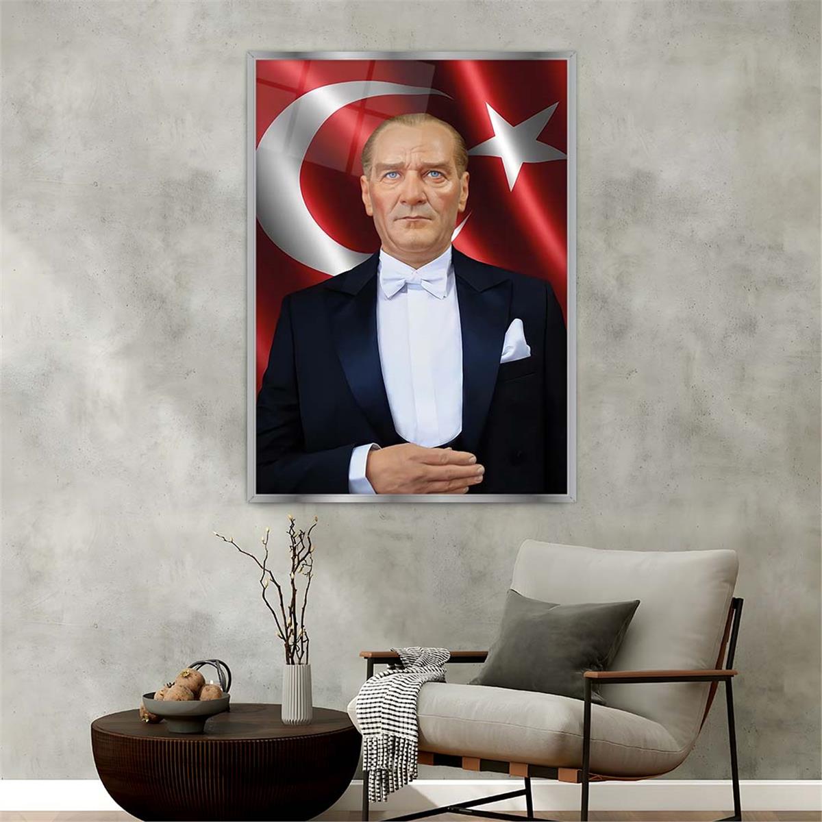 Alüminyum Çerçeveli Vatan Temalı Cam Tablo 077