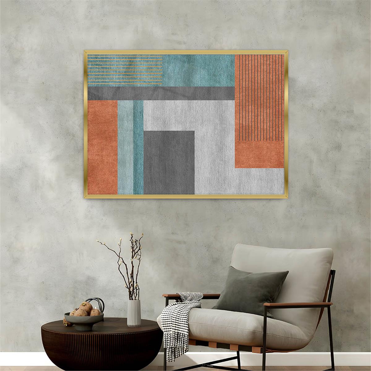 Aluminum-Framed Art-Themed Tempered Glass Wall Art 015