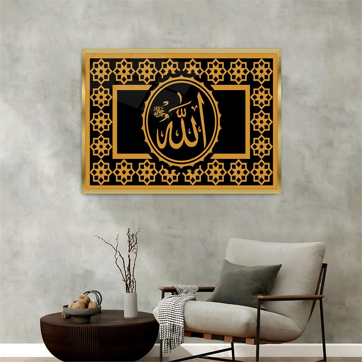 Aluminum-Framed Religious-Themed Tempered Glass Wall Art 057