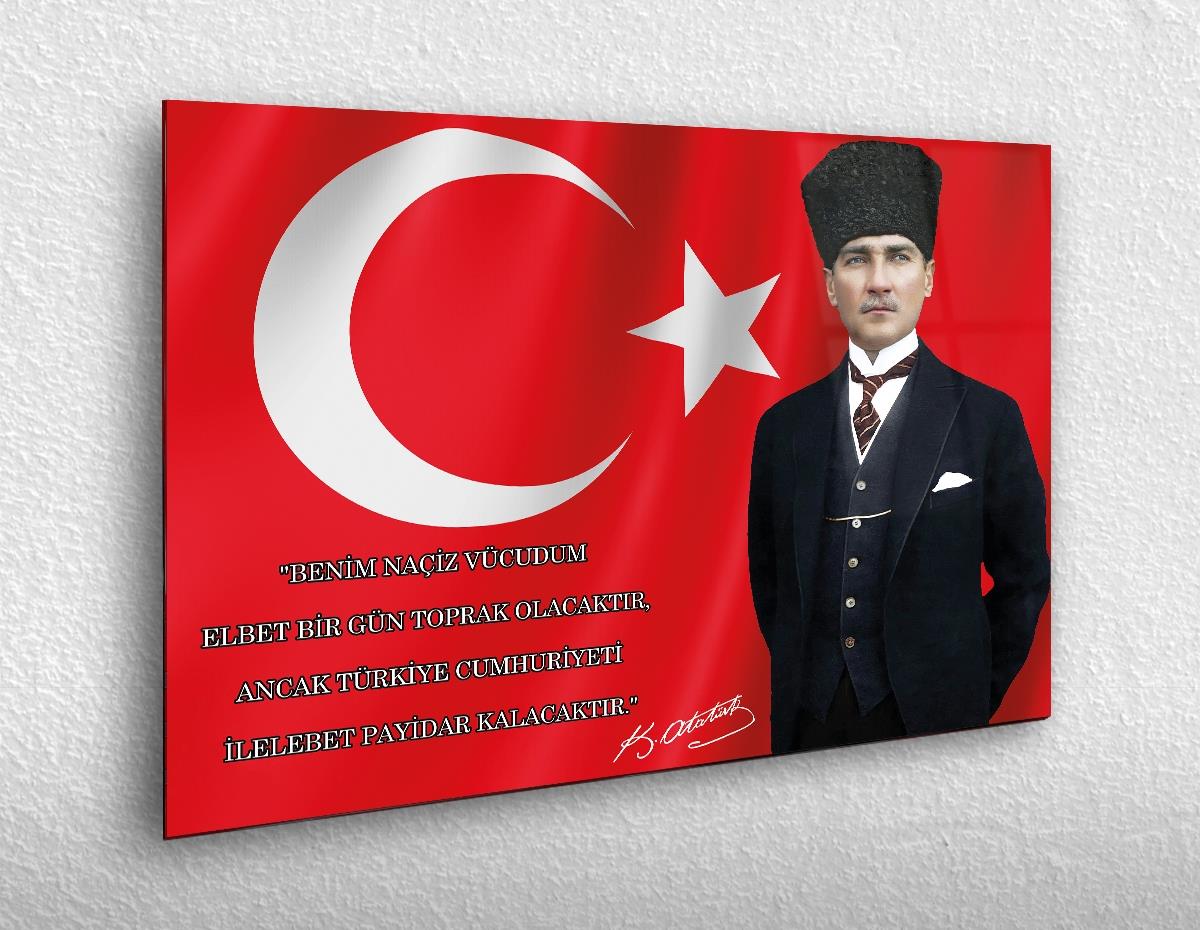 MUSTAFA KEMAL ATATÜRK CAM TABLO 