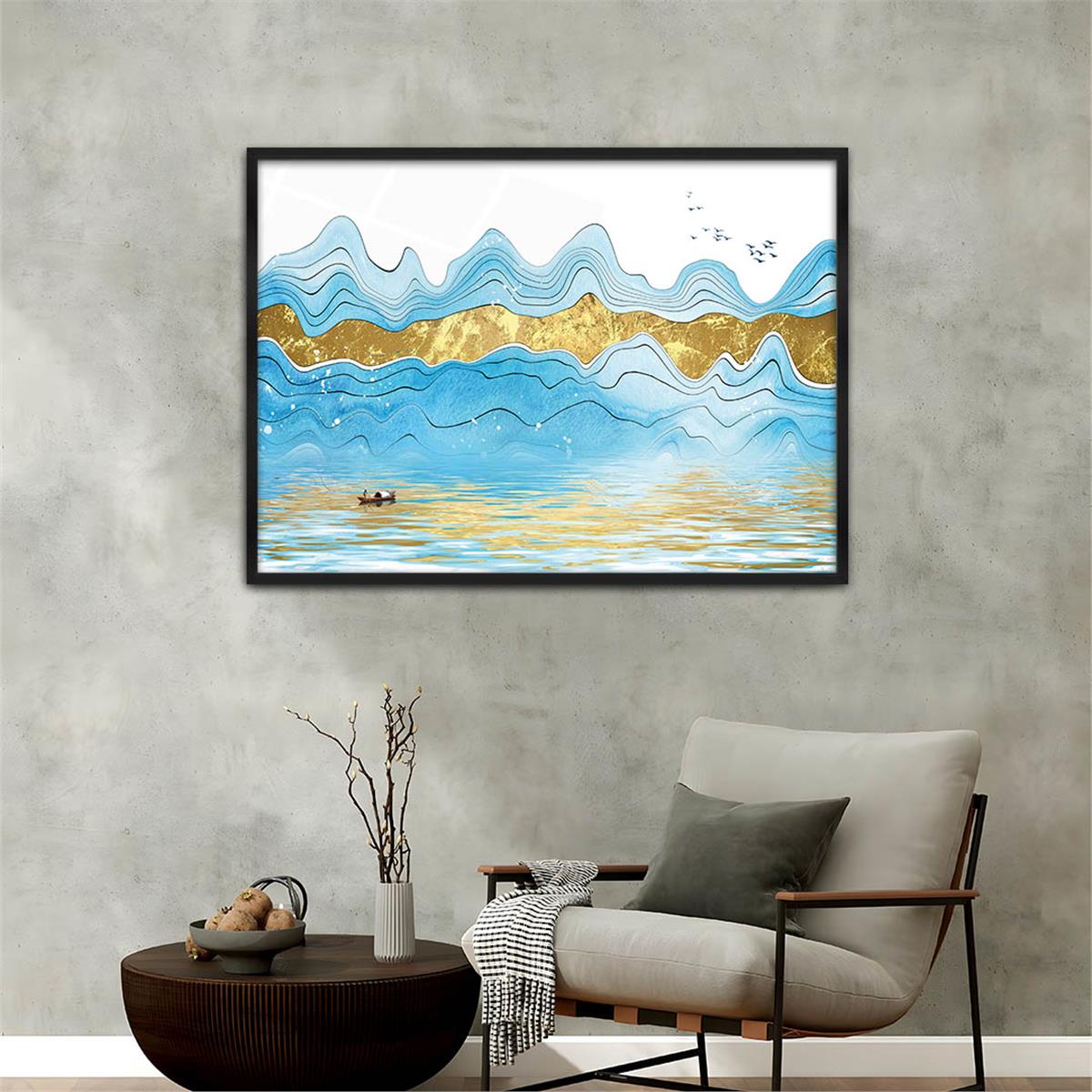Aluminum-Framed Art-Themed Tempered Glass Wall Art 040