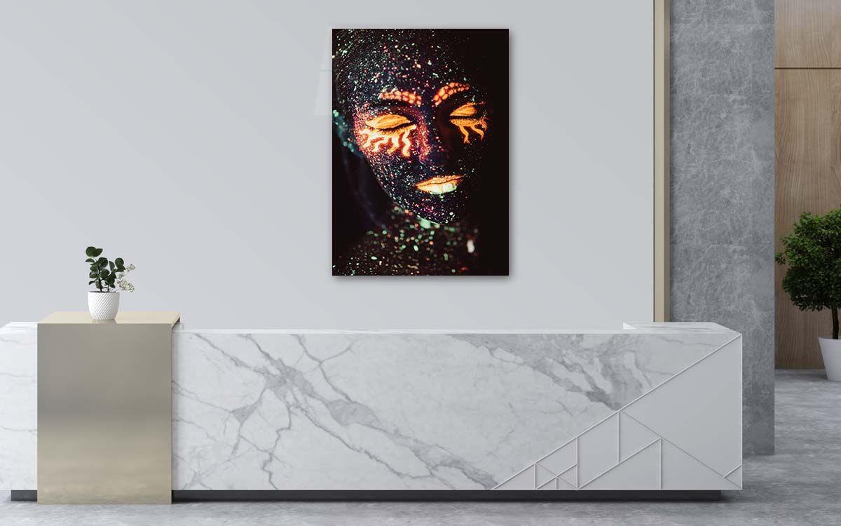 Dikey Sanat Temalı Cam Tablo 313
