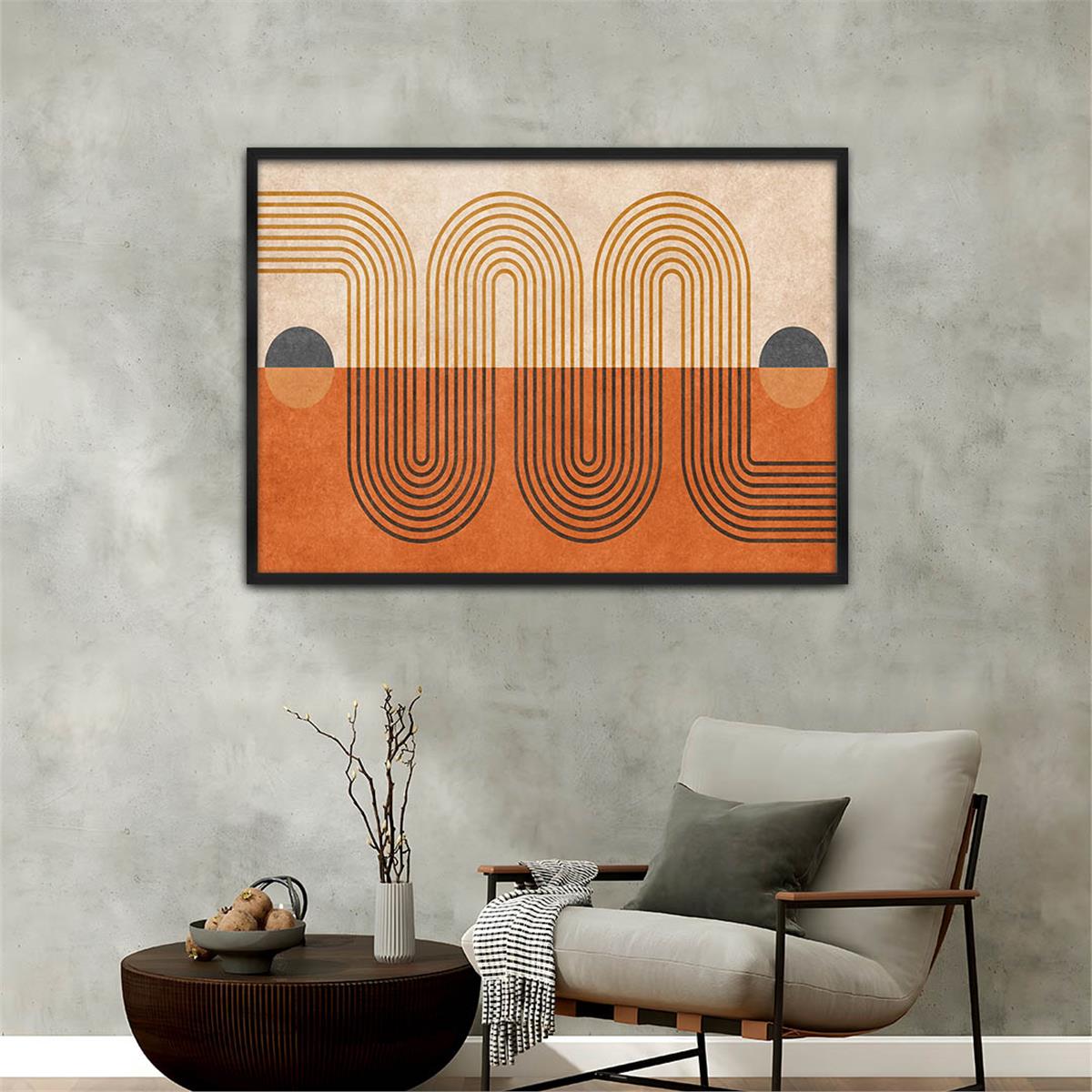 Aluminum-Framed Art-Themed Tempered Glass Wall Art 014