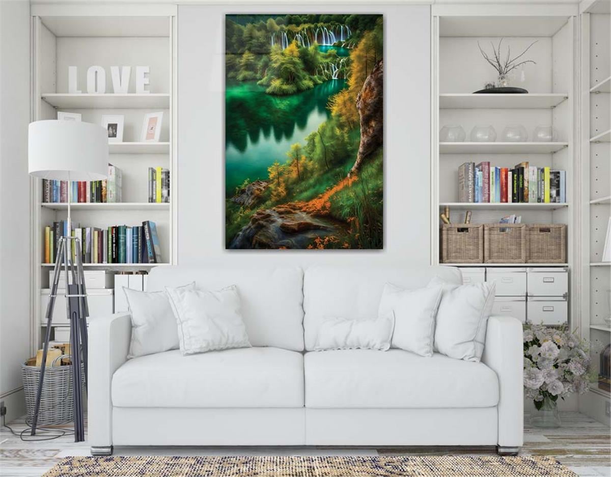 Dikey Sanat Temalı Cam Tablo 310