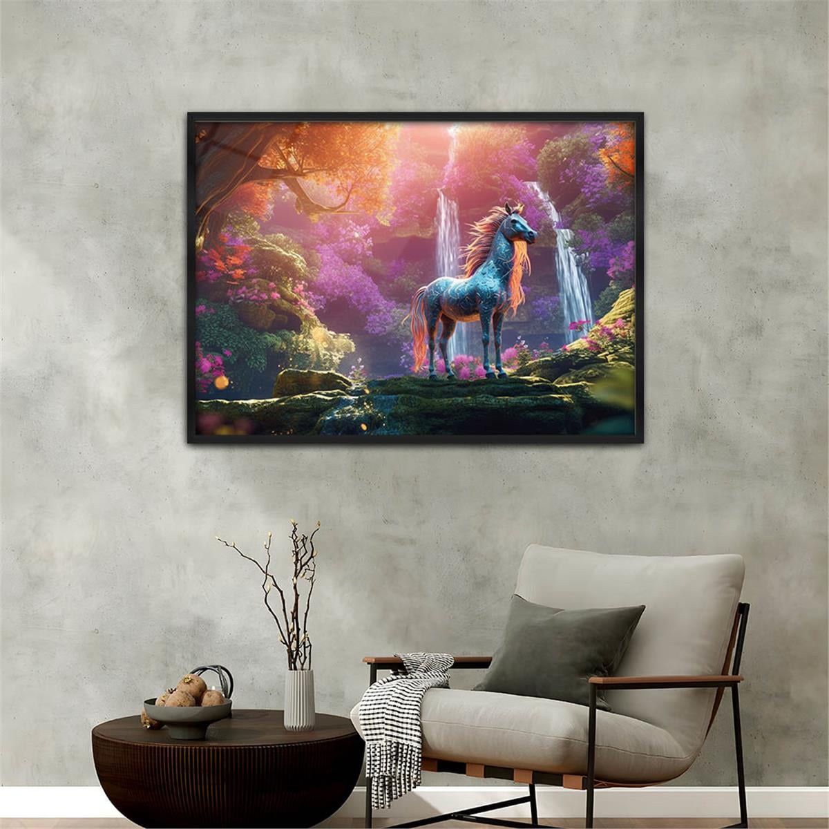 Aluminum-Framed Art-Themed Tempered Glass Wall Art 065