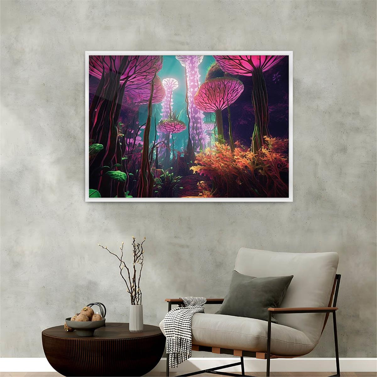 Aluminum-Framed Art-Themed Tempered Glass Wall Art 067