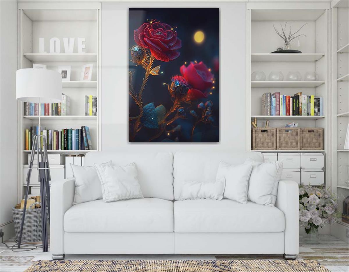 Dikey Doğa Temalı Cam Tablo127