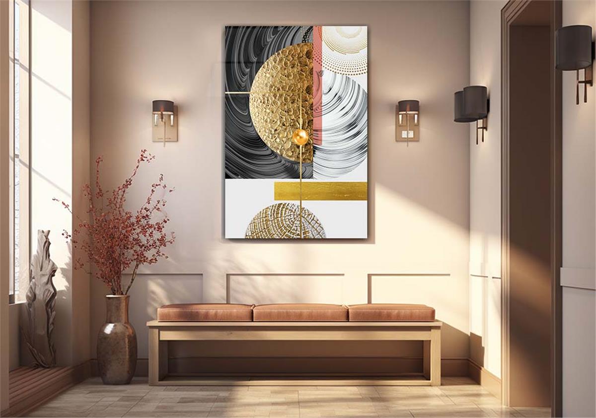 Dikey Sanat Temalı Cam Tablo 285