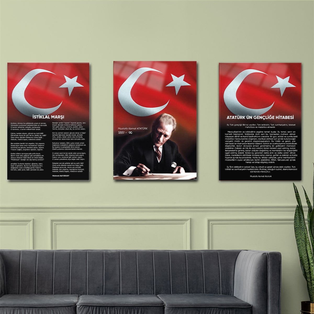 İSTİKLAL MARŞI GENÇLİĞE HİTABE ATATÜRK 3'LÜ SET
